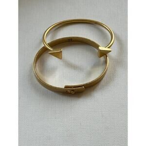 Set of Madewell Brushed Goldtone Bracelets, cuff and bangle